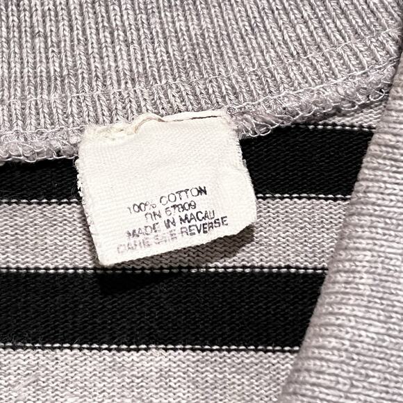 Vintage Fenn Wright Mason 100% Cotton Striped Polo Cropped Women’s S Oversized - Picture 6 of 9